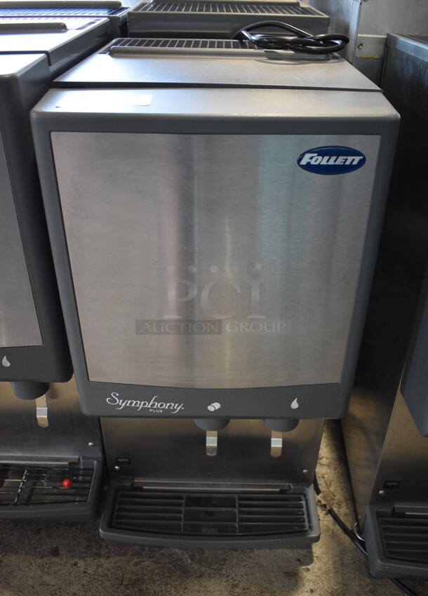 2017 Follett Model 12CI425A Symphony Plus Stainless Steel Commercial Countertop Ice Machine w/ Ice and Water Dispenser. 115 Volts, 1 Phase. 16x23.5x34