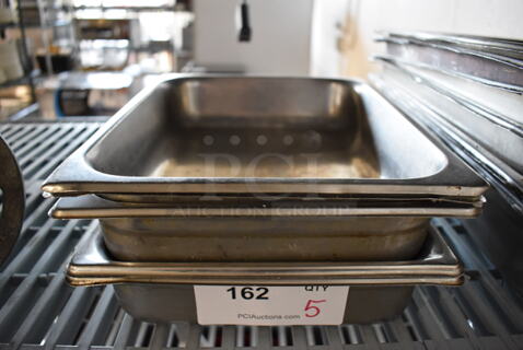 5 Stainless Steel Half Size Drop In Bins. 1/2x2.5. 5 Times Your Bid!