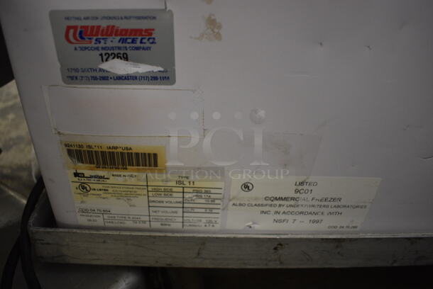 Model ISL 11 Metal Commercial Chest Freezer Merchandiser on Commercial Casters. 120 Volts, 1 Phase. 41x25x38. Tested and Working! - Image 8 of 8