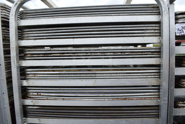 Metal Commercial Pan Transport Rack on Commercial Casters w/ 80 Metal Pans - Image 3 of 7