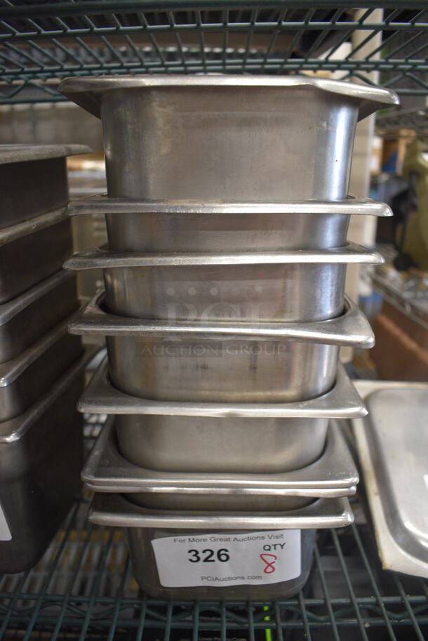 8 Stainless Steel 1/3 Size Drop In Bins. 1/3x4. 8 Times Your Bid!