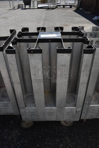 Metal Commercial Dish Cart on Commercial Casters. 19x19x32