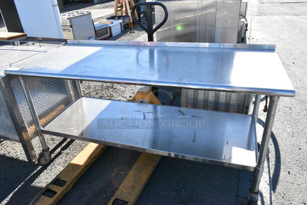 Stainless Steel Table w/ Under Shelf on Commercial Casters. - Image 1 of 5