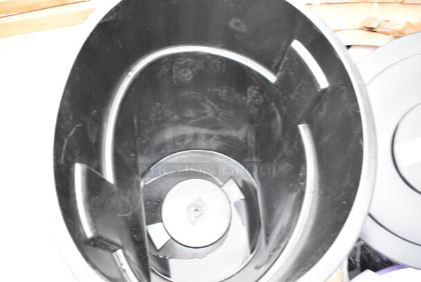 2 BRAND NEW SCRATCH AND DENT! Bins; Lavex 475SQ19BLREC 19 Gallon Blue Square Recycle Bin, Lavex 475TCRND55BK 55 Gallon Black Round Commercial Trash Can and 2 Lids; Lavex 475TCLD55PL 55 Gallon Purple Round Commercial Trash Can Lid and Lavex 475TCLD55BK 55 Gallon Black Round Commercial Trash Can Lid. 2 Times Your Bid! - Image 11 of 12