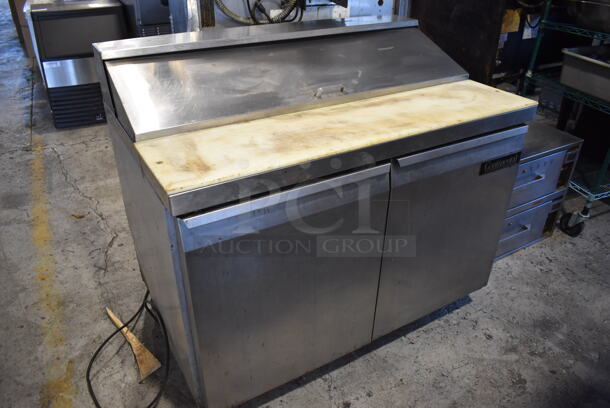 Continental SW48-12 Stainless Steel Commercial Sandwich Salad Prep Table Bain Marie Mega Top on Commercial Casters. 115 Volts, 1 Phase. 48x30x42. Tested and Working! - Image 1 of 7