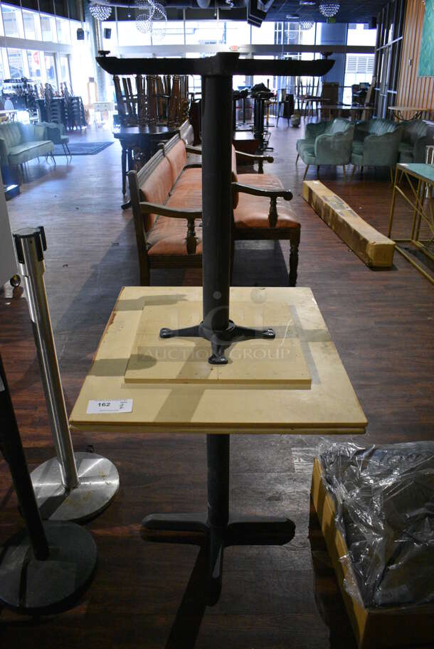 2 Wooden Tabletops on Black Metal Table Bases. 26x30x29. 2 Times Your Bid! (bar) - Image 3 of 3