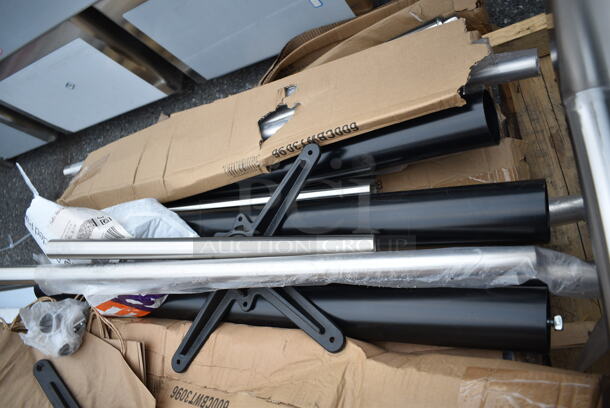 6 BRAND NEW SCRATCH AND DENT! Items Including Chrome Finish Wire Shelves, Metal Legs, Brown Paper Bags, 164TCB3048D Connector Bars, 600CBWT3096 Regency Cross Brace for 30" x 96" Work Tables and Table Base Columns. 6 Times Your Bid! - Image 8 of 8