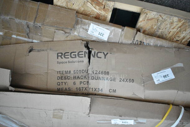 BRAND NEW SCRATCH AND DENT! Regency 600DUN24608 60" x 24" x 8" Aluminum Dunnage Rack - 1850 lb. Capacity. May Be Missing Pieces.  - Image 2 of 3