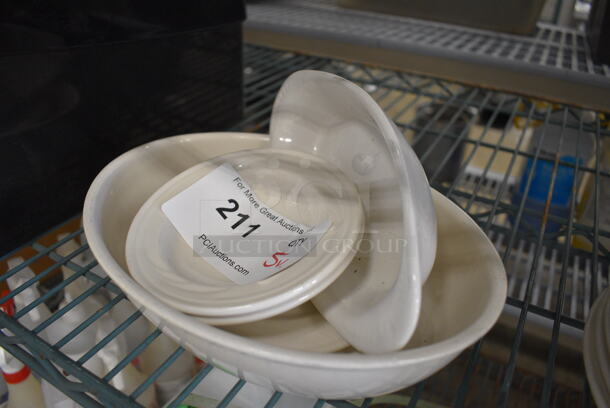 5 Various White Ceramic Dishes. Includes 10x7x2. 5 Times Your Bid! - Image 3 of 3