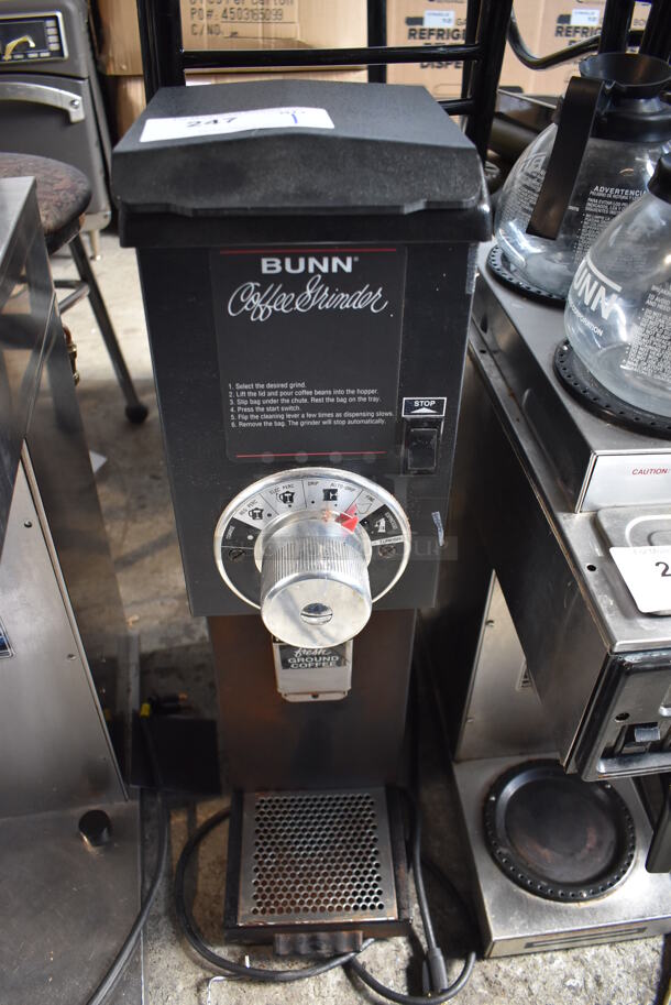 Bunn G3 HD BLACK Metal Commercial Countertop Coffee Bean Grinder. 120 Volts, 1 Phase. Tested and Working!