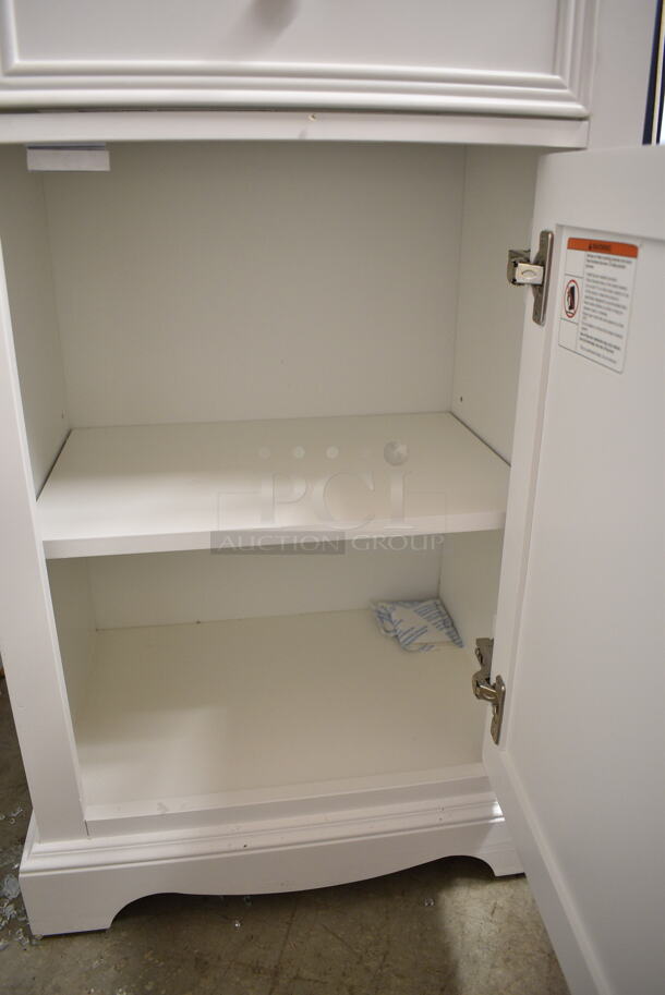2 Pieces of White Furniture; Cabinet and Freemont Linen Cabinet. 2 Times Your Bid! - Image 10 of 12