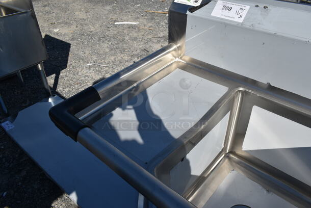 BRAND NEW SCRATCH AND DENT! Regency 600S31416212 Stainless Steel Commercial 3 Bay Sink w/ Dual Drain Boards.  - Image 4 of 6