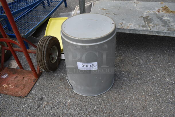 Gray Poly Trash Can.