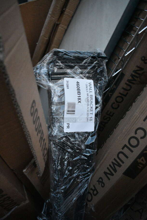PALLET LOT of 20 BRAND NEW Items Including 2 Box 600PR1820Z Regency 20 Pan End Load Nesting Bun / Sheet Pan Rack - Unassembled, 460BB18X Regency Wall Mounting Bracket for Black Epoxy Wire Shelving, 2 Box 5583888, 3 Box 164TCOLRD437 Lancaster Table & Seating 37 1/2" x 4" Bar Height Table Base Column and Rod, 600WT30X30SS Regency 30" x 30" 16-Gauge 304 Stainless Steel Commercial Open Base Work Table, 600TS3036S Regency 30" x 36" 16-Gauge 304 Stainless Steel Commercial Work Table with Undershelf, 600TS1860S Regency 18" x 60" 16-Gauge 304 Stainless Steel Commercial Work Table with Undershelf. 20 Times Your Bid! - Image 4 of 10