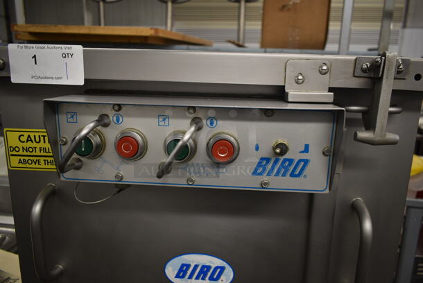 Biro Stainless Steel Commercial Floor Style Meat Mixer Grinder w/ Extra Parts on Commercial Casters. Appears to Be Model AFMG-48II. 220/250 Volts, 3 Phase. - Image 3 of 11