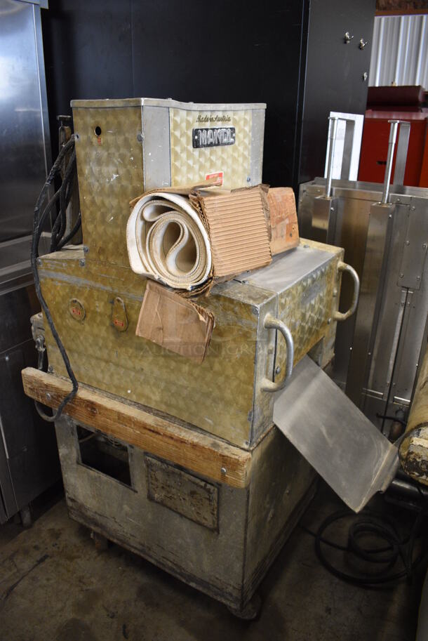 Mandl Metal Commercial Floor Style Dough Sheeter on Commercial Casters. 250 Volts, 1 Phase. 42x26x56 - Image 1 of 7