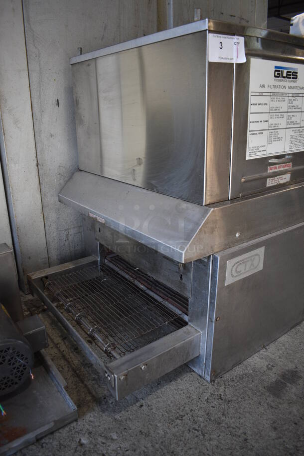 CTX Stainless Steel Commercial Electric Powered Conveyor Pizza Oven w/ Giles Model OVH10 Stainless Steel Commercial Ventless Hood. 208/240 Volts, 1 Phase. 52x28x34 - Image 5 of 8