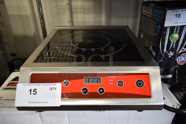 BRAND NEW SCRATCH AND DENT! 2023 Avantco 177IC3500 Stainless Steel Commercial Countertop Electric Powered Single Burner Induction Range. 208-240 Volts, 1 Phase. Tested and Working! 