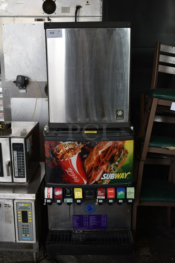 Manitowoc QY0424A  Stainless Steel Commercial Ice Head on SerVend MD-175 Stainless Steel Commercial 8 Flavor Carbonated Beverage Machine. 115 Volts, 1 Phase. - Image 1 of 8