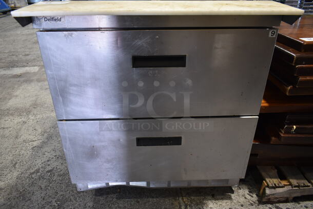 2016 Delfield D4432N-12M Stainless Steel Commercial Prep Table w/ 2 Drawers. 115 Volts, 1 Phase. Tested and Working! - Image 4 of 8
