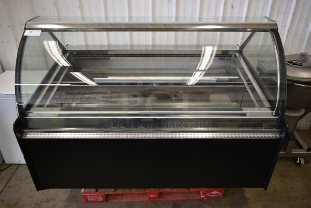 Metal Commercial Floor Style Display Case Merchandiser. Cannot Test Due To Cut Power Cord