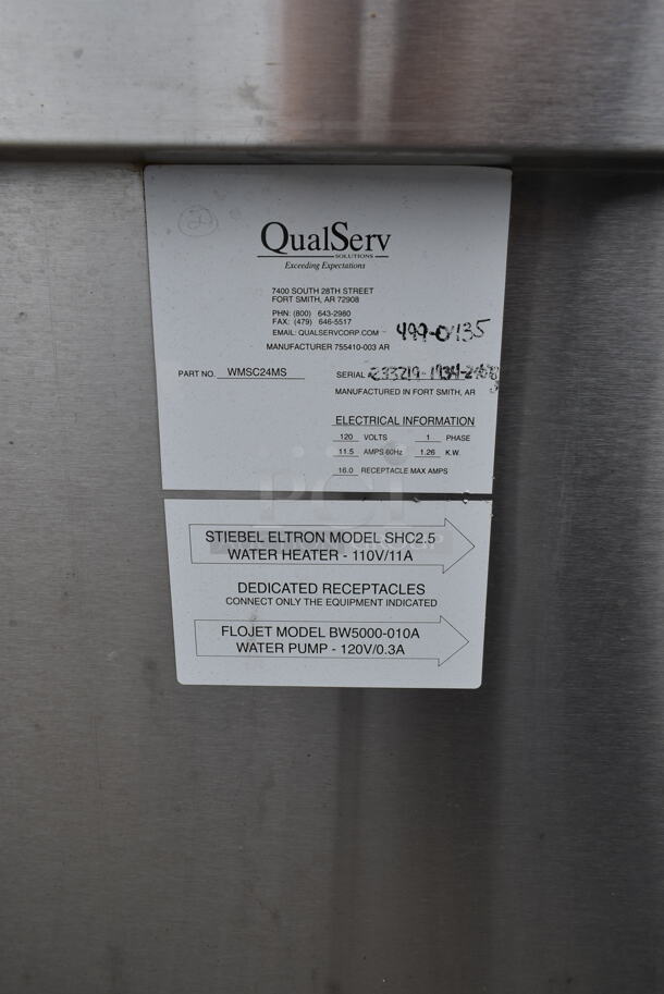 QualServ WMSC24MS Stainless Steel Commercial Single Bay Portable Sink w/ Faucet and Handles on Commercial Casters. 120 Volts, 1 Phase. - Image 7 of 9
