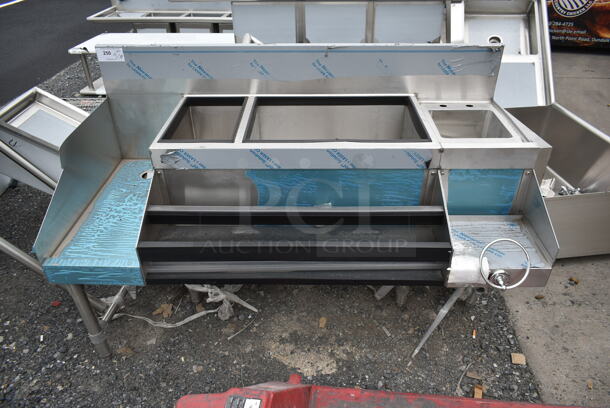 BRAND NEW SCRATCH AND DENT! Stainless Steel Commercial Ice Bin w/ Sink Bay, Shelf and Double Speed Well. - Item #1074814