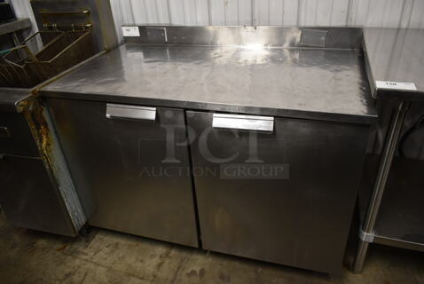 Delfield ST4148 Stainless Steel Commercial 2 Door Work Top Cooler w/ Back Splash. 115 Volts, 1 Phase. Tested and Working!