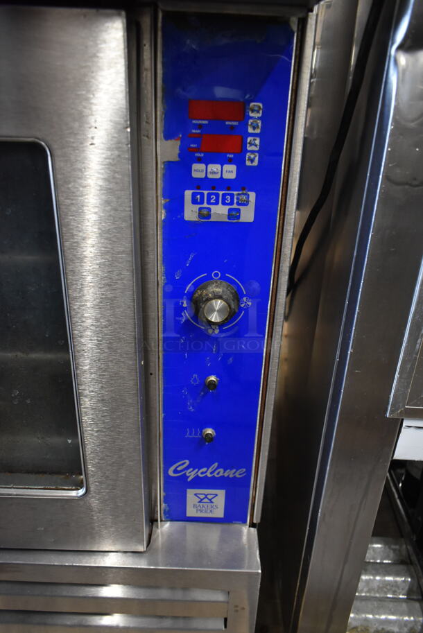 2 Bakers Pride Cyclone Stainless Steel Commercial Natural Gas Powered Full Size Convection Ovens w/ View Through Doors, Metal Oven Racks and Thermostatic Controls. 2 Times Your Bid! - Image 6 of 7