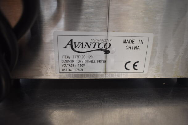 Avantco 177F100 Commercial Stainless Steel Countertop Single Fryer With Frying Basket. 120V.  - Image 5 of 5