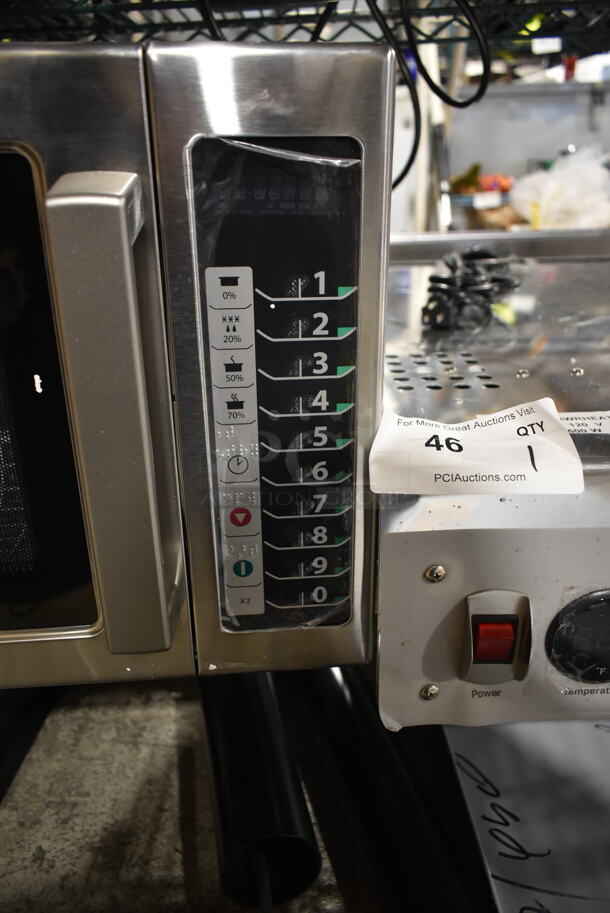 BRAND NEW SCRATCH AND DENT! 2023 Amana RCS10TS Stainless Steel Commercial Countertop Microwave Oven. 120 Volts, 1 Phase. - Image 3 of 5