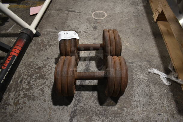 2 Metal 33 Pound Dumbbells. 2 Times Your Bid! - Image 1 of 6
