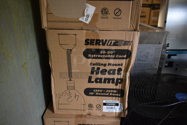 3 BRAND NEW IN BOX! ServIt 423HLR85CR 30-80" Retractable Cord Ceiling Mount Warming Lamps. 120 Volts, 1 Phase. 3 Times Your Bid! - Image 3 of 6