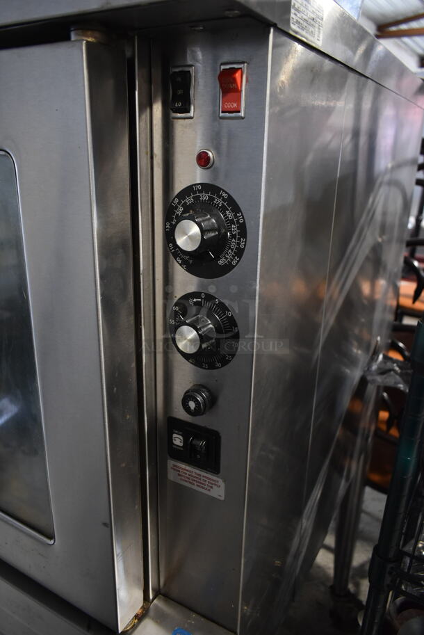 Blodgett SHO-100-E Stainless Steel Commercial Electric Powered Full Size Convection Oven w/ View Through Doors, Metal Oven Racks and Metal Legs on Commercial Casters. 208-240 Volts, 3 Phase.  - Image 4 of 5