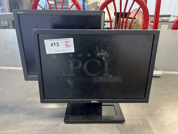 2 Various Dell Computer Monitors; 18", 19". 2 Times Your Bid! - Image 1 of 6