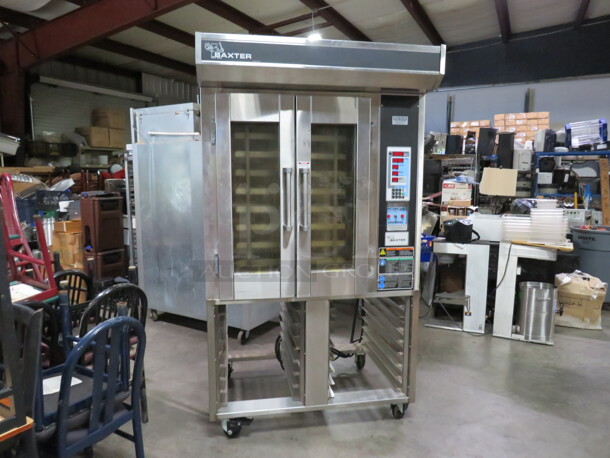 One Hobart Baxter 2 Door Rotating Rack  Oven On A Stand With Casters. #OV300E-NB. 208 Volt, 3 Phase. 48X43X83