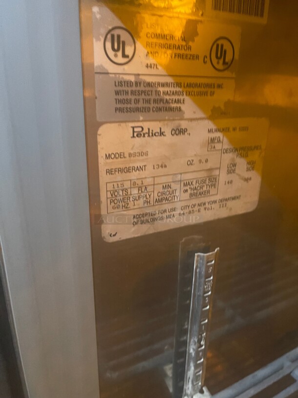 Working! Perlick Three Door Under Bar 84 inch Cooler 115 Volt NSF Tested and Working! - Image 6 of 7