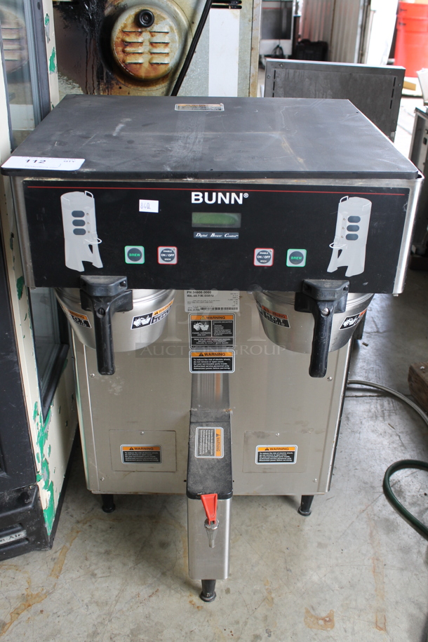 2017 Bunn DUAL TF DBC Stainless Steel Commercial Countertop Double Coffee Machine w/ Hot Water Dispenser and 2 Metal Brew Baskets. 120/240 Volts, 1 Phase. - Image 1 of 5