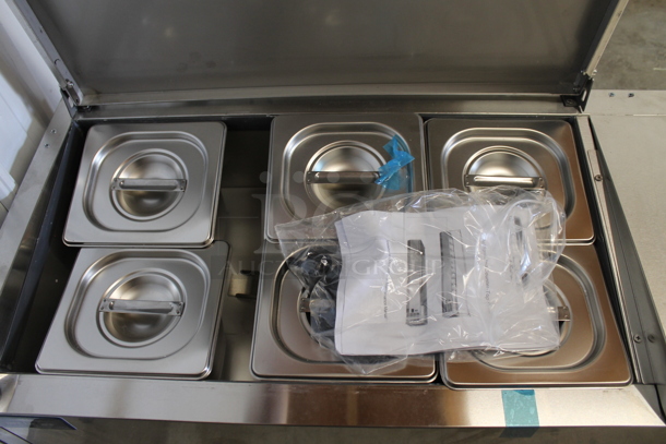 BRAND NEW SCRATCH AND DENT! Arctic Air ACP40 Stainless Steel Commercial Countertop Refrigerated Rail. 115 Volts, 1 Phase. Tested and Working! - Image 3 of 5