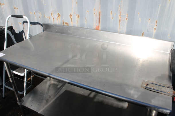 Eagle Stainless Steel Commercial Table w/ Back Splash, Commercial Can Opener Mount and Under Shelf. - Image 2 of 5