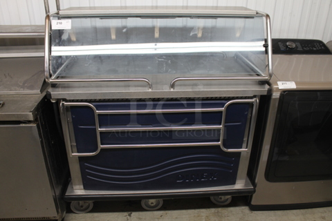 Dinex Stainless Steel Commercial Portable Station w/ Sneeze Guard on Commercial Casters. Cannot Test Due To Plug Style