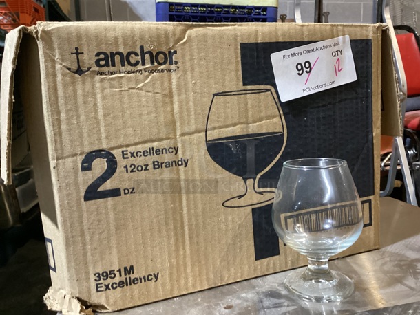 Brandy Sniffers.  Anchor Hocking 12ozs. 
Qty 12
Your bid x 12. - Image 1 of 2