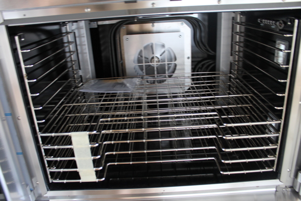 2 BRAND NEW SCRATCH AND DENT! Vulcan VC5ED ENERGY STAR Stainless Steel Commercial Electric Powered Full Size Convection Oven w/ View Through Doors, Metal Oven Racks and Thermostatic Controls on Commercial Casters. 240 Volts, 3/1 Phase. 2 Times Your Bid! - Image 7 of 9