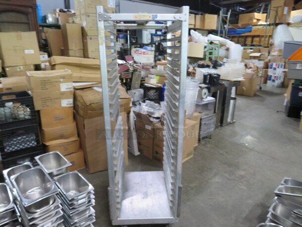 One Epco Speed Rack On Casters. #R1-7-B-181-BK. 21.5X27X69