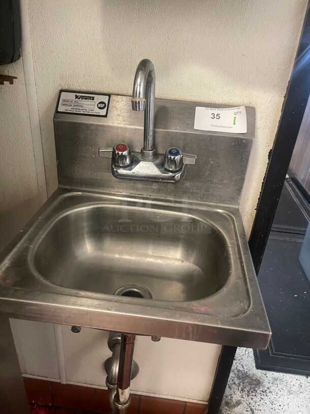 Nice! Krowne HS-2 Commercial Stainless Steel Hand Sink NSF - Image 3 of 7