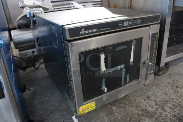 Amana Stainless Steel Commercial Countertop Microwave Oven. 19x25x18 - Image 2 of 5