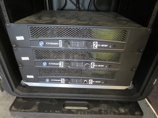 One Portable Case On Casters With # Crown Power Amplifiers, #XLS402. 28X30X36 - Image 2 of 3