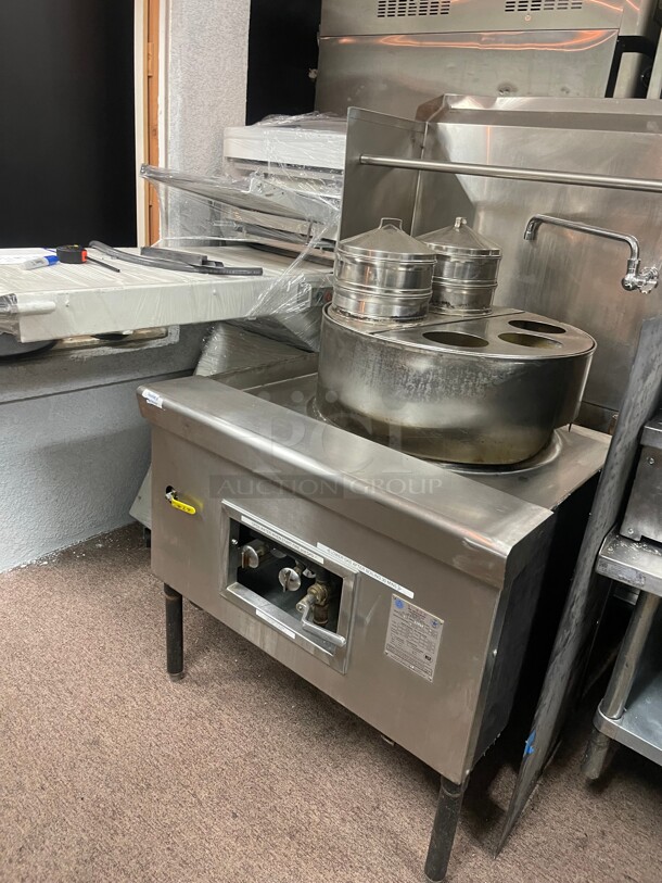 Barley Used! Commercial Heavy Duty Single Wok Natural Gas NSF Tested and Working! - Image 4 of 10