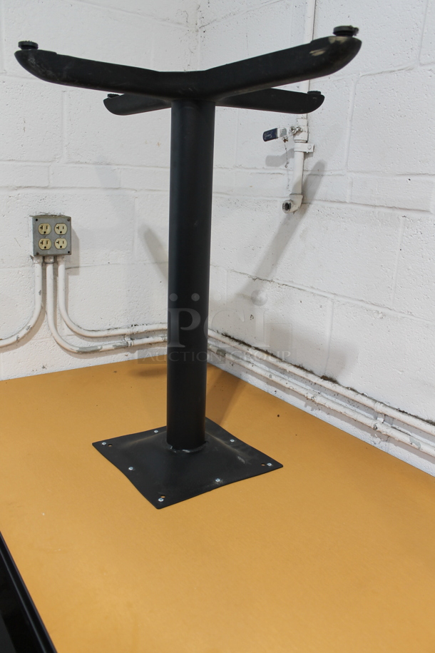 3 Black Dining Height Table on Black Metal Table Base. 3 Times Your Bid! - Image 2 of 5