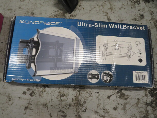 One NEW Monoprice Ultra Slim Wall Bracket. #MLB-42.  - Image 1 of 1